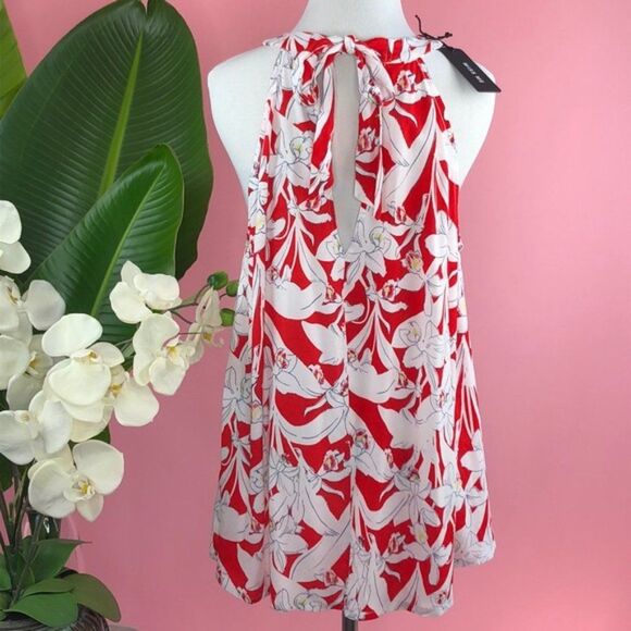 Miss Me Tropical Floral Orchid Halter Tank Top NWT - Picture 3 of 9